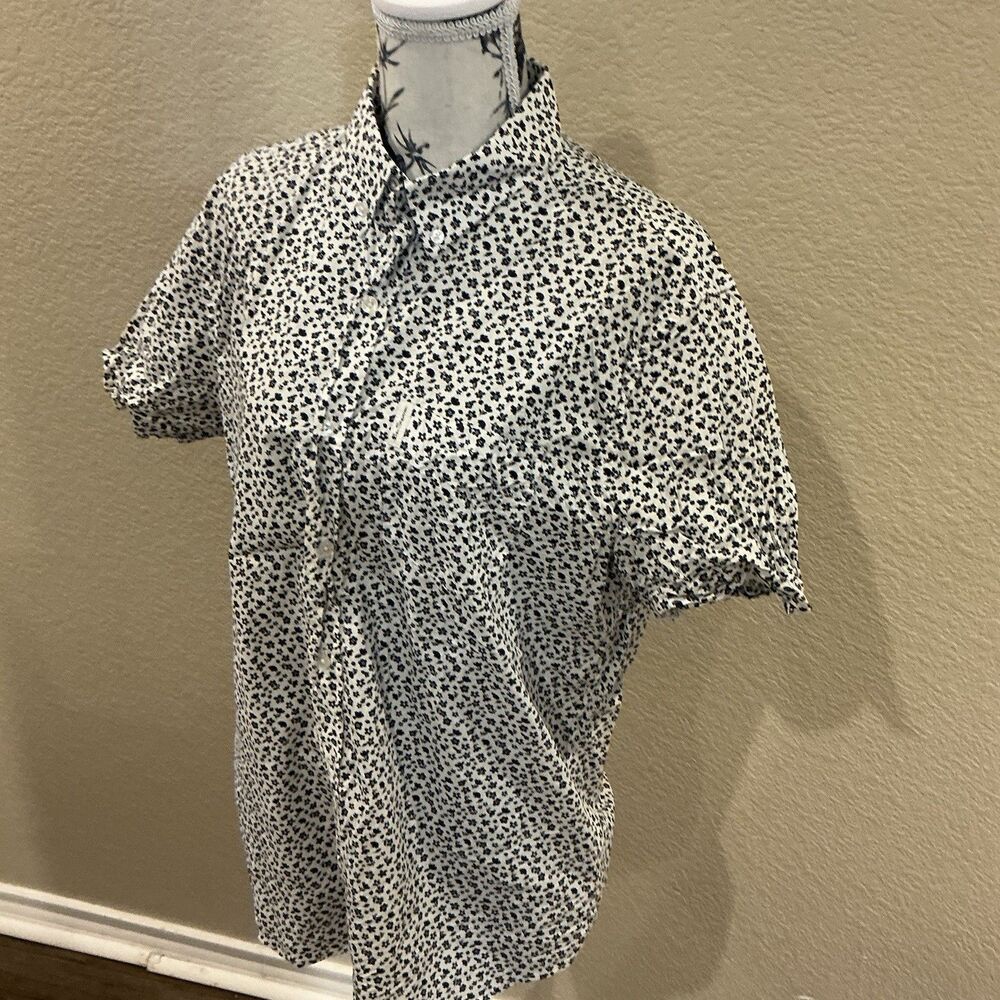 Men's Ben Sherman L Shirt Navy/white  Floral Button-Down Prep Fashion SS